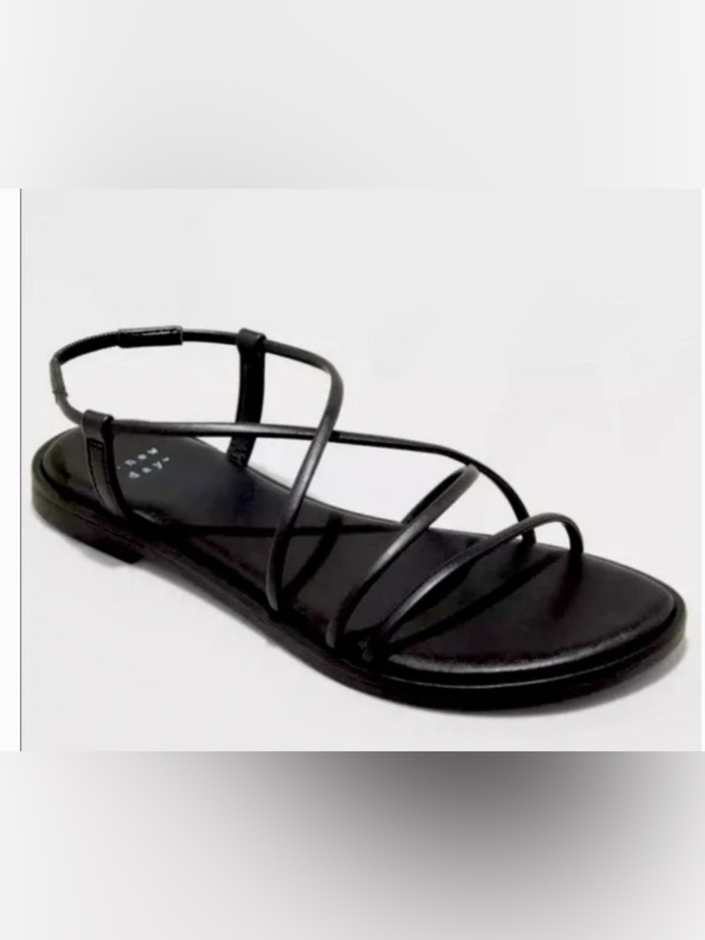 a new day Black Multi-Strap Flat Sandals